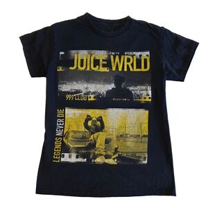 Juice WRLD 999 Club Legends Never Die Black Graphic T-Shirt Small Hip Hop Merch